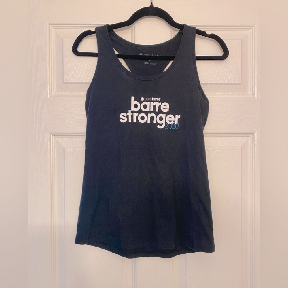 Pure Barre “Barre Stronger 2020” Black Tank in S